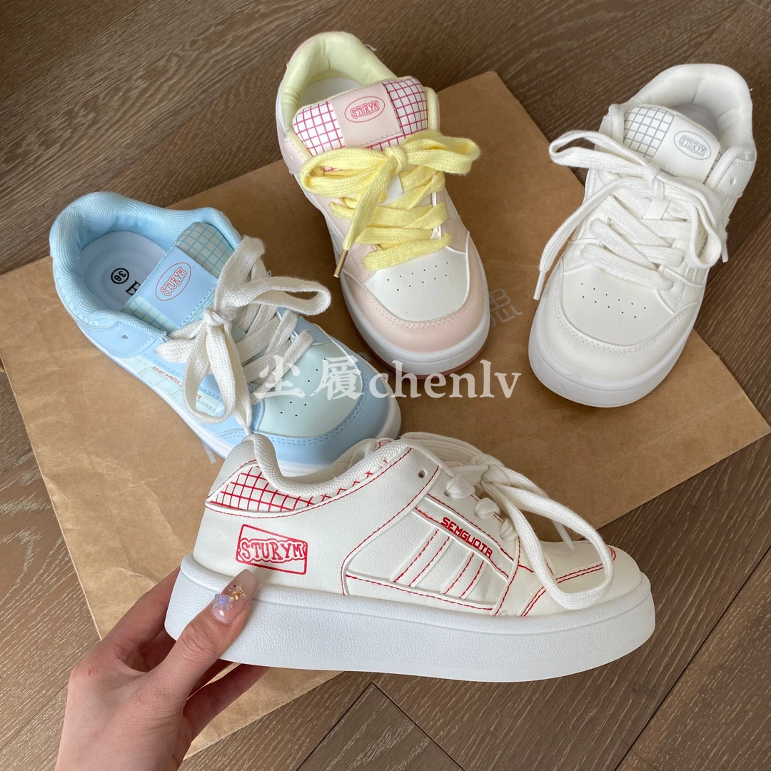 CHENLV尘履/2025新款厚底小白鞋女百搭休闲板鞋透气舒适面包鞋
