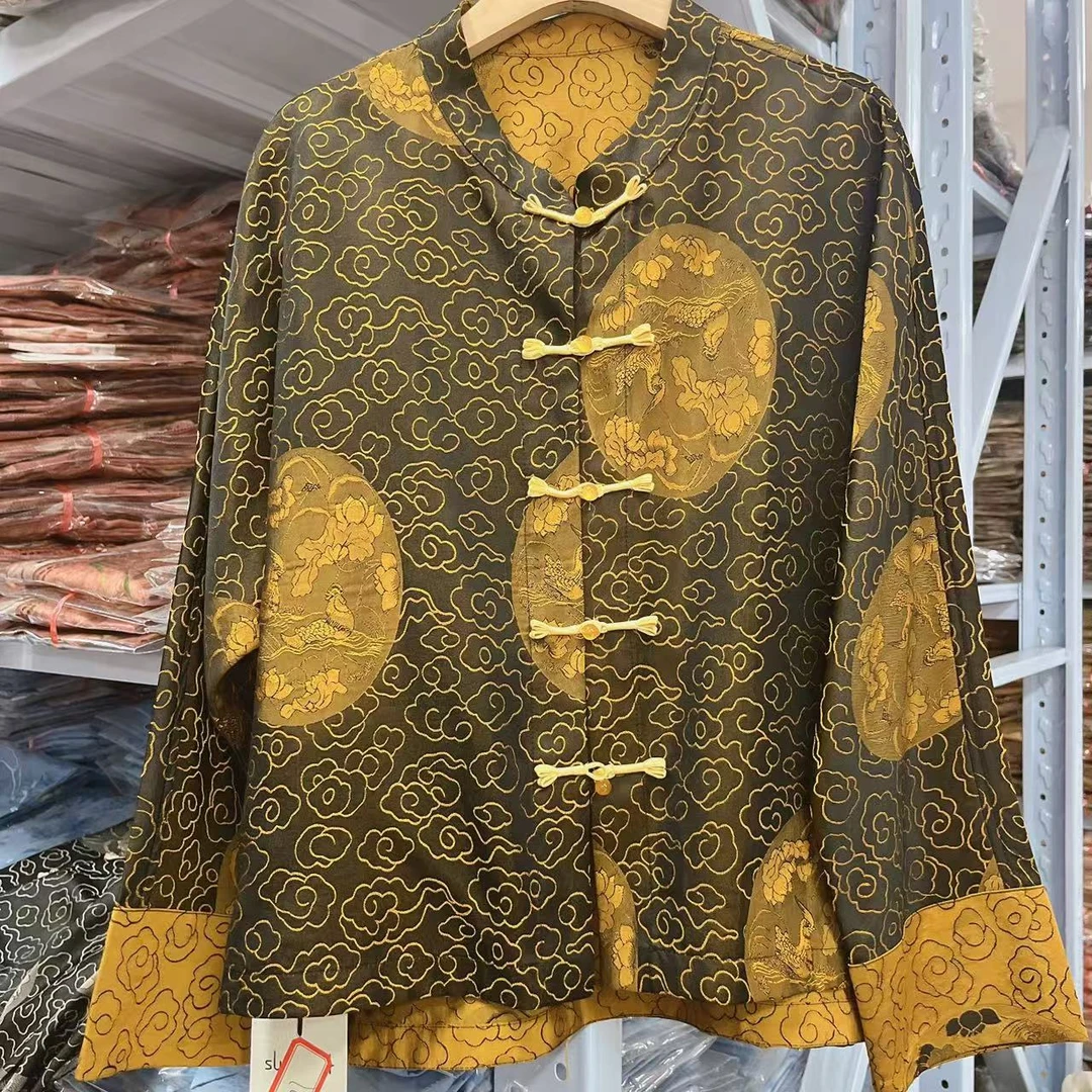 新中式时尚休闲百搭短款风衣外套-8177