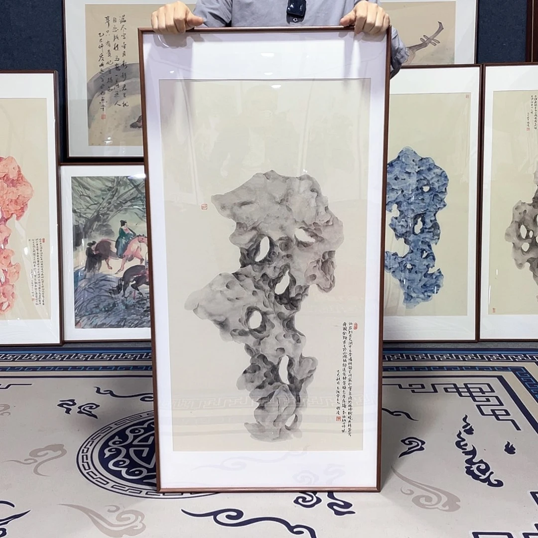 国画手绘画作品带框60/120