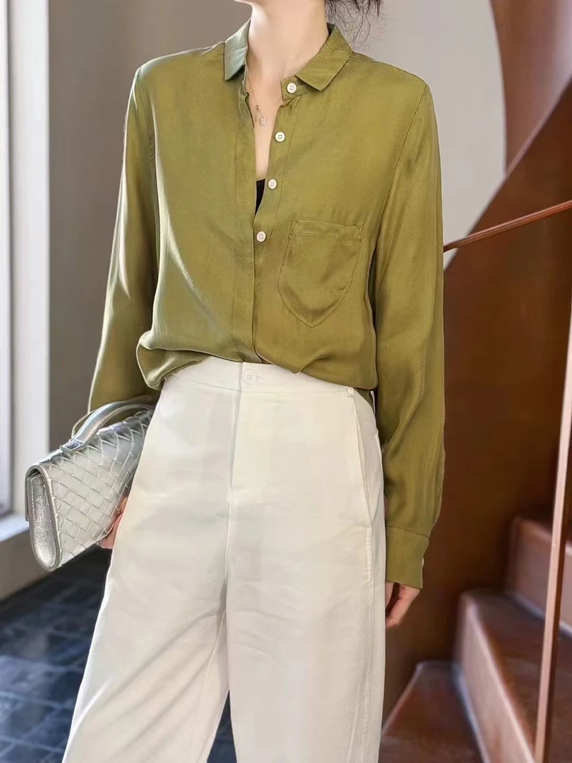 2025春夏新款气质优雅法式百搭长袖衬衣