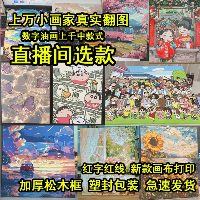 【W201-W400】数字油画40*50cm直播间过款