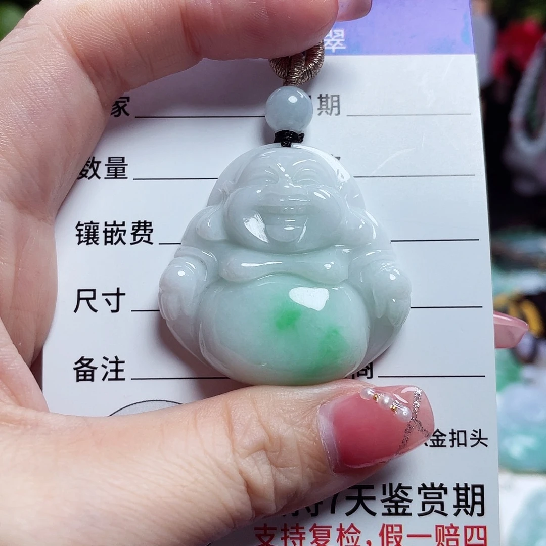 翡翠未镶嵌颈饰佛公07