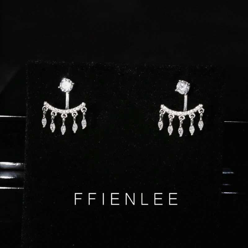 925银莫桑石耳饰 <尼加拉瓜> 莫桑小瀑布耳饰明星同款流苏耳环