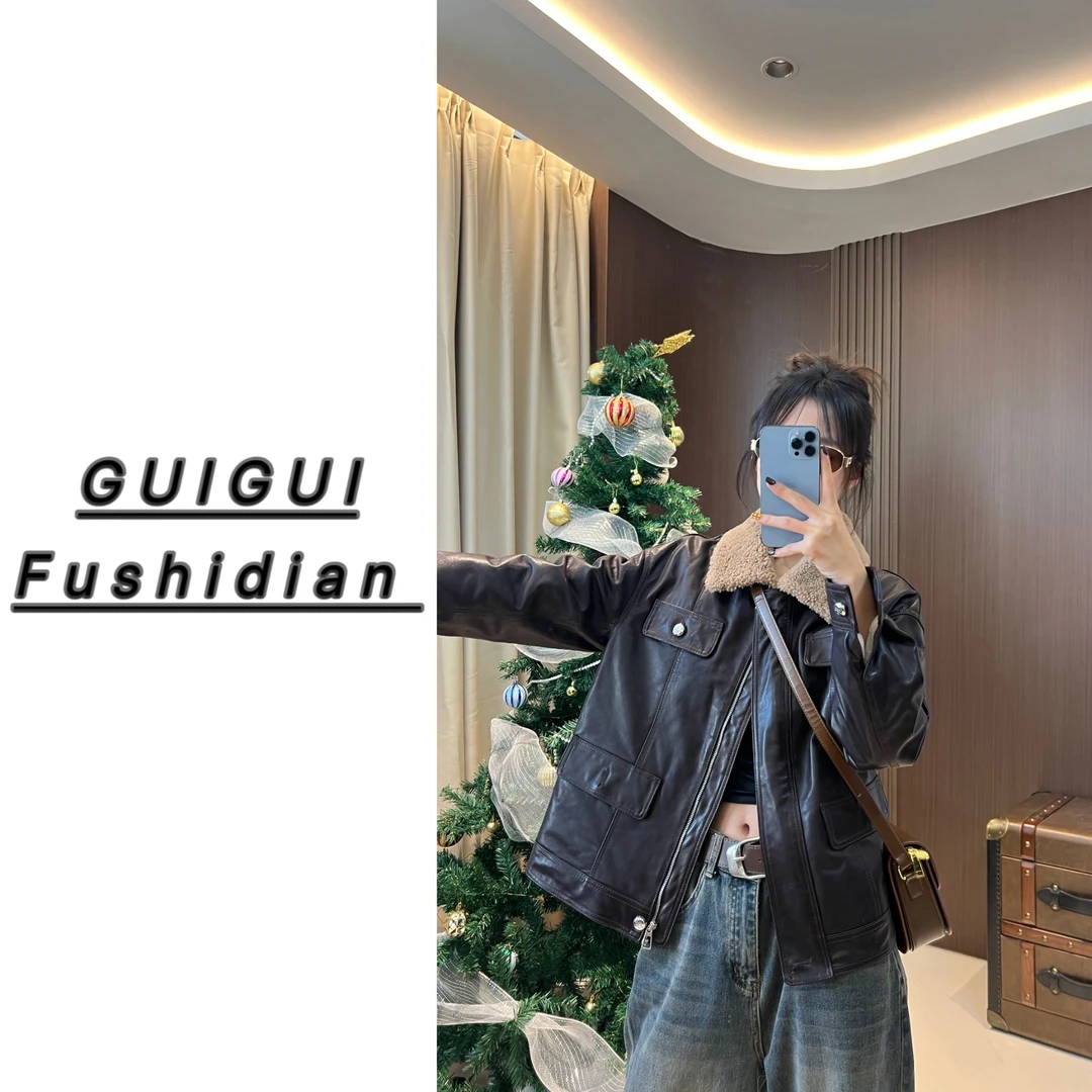 【妃铂兰】柜柜绵羊皮衣外套-F1305油腊