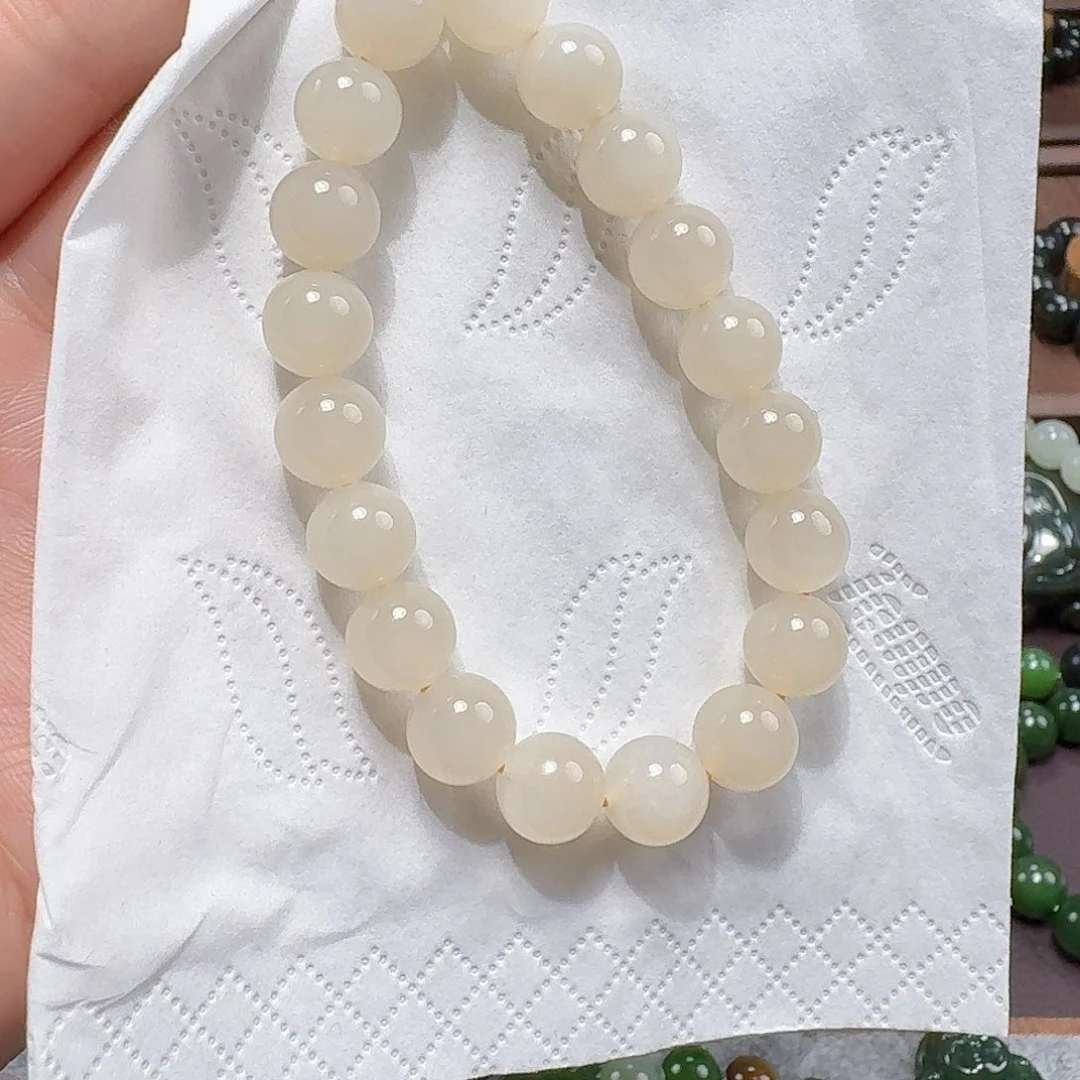 和田玉未镶嵌手链10 特细 蜂蜜水