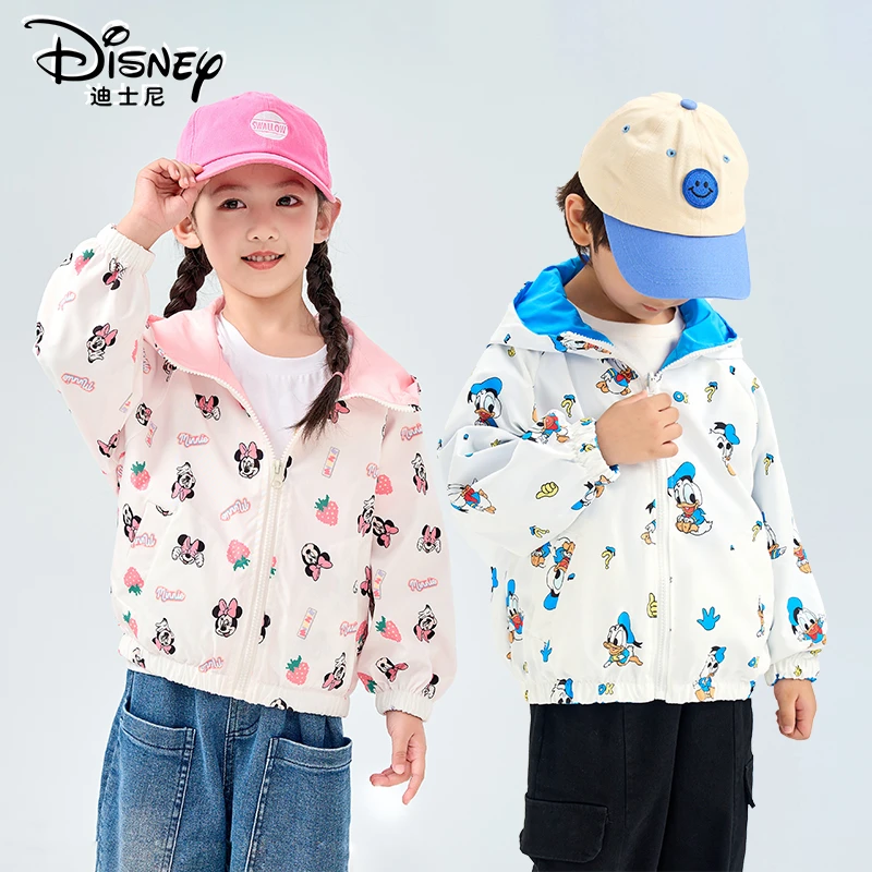 Disney/迪士尼WX儿童外套双面双穿男女童夹克印花春闲户外上衣