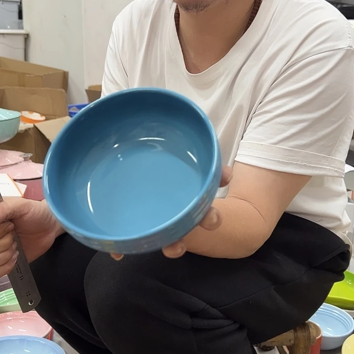 陶瓷轻虹海军蓝碗13