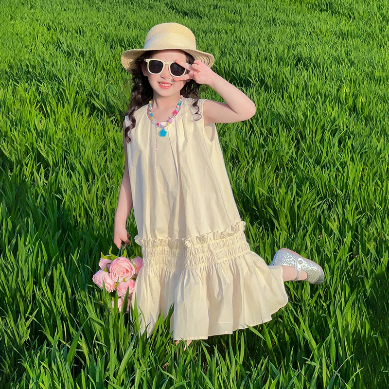 2025独特漂亮裙子儿童新款女童夏季连衣裙女孩夏装洋气时髦吊带裙