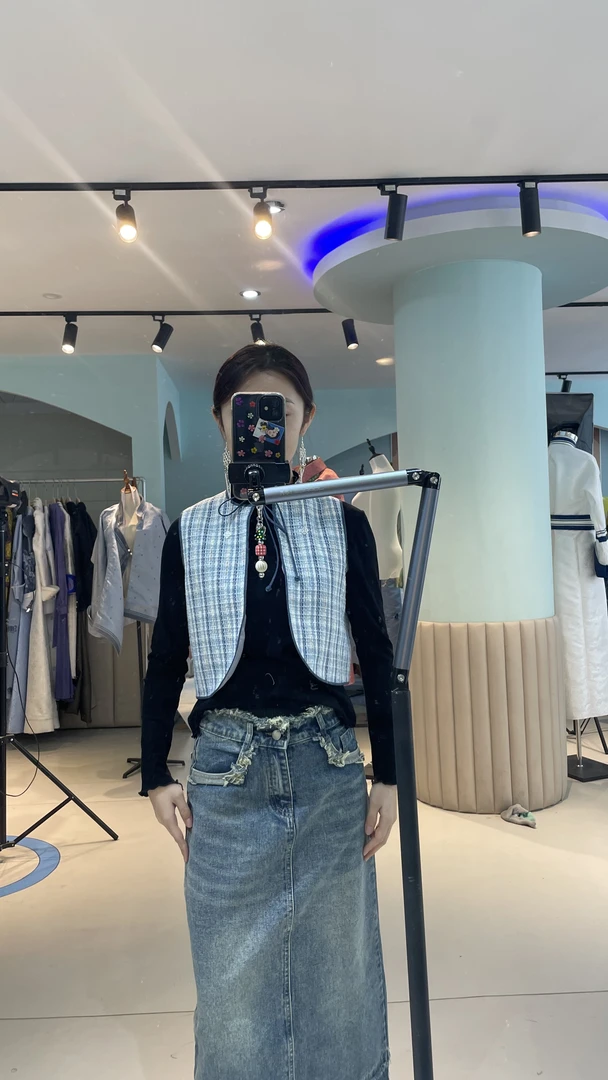 【小香马甲】休闲时尚蓝色格子