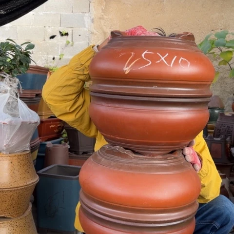 紫砂花盆特价包邮送盒子