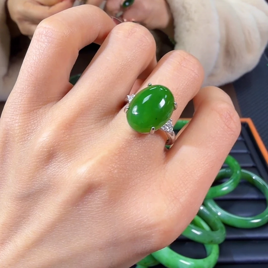 和田玉（碧玉）合金戒指