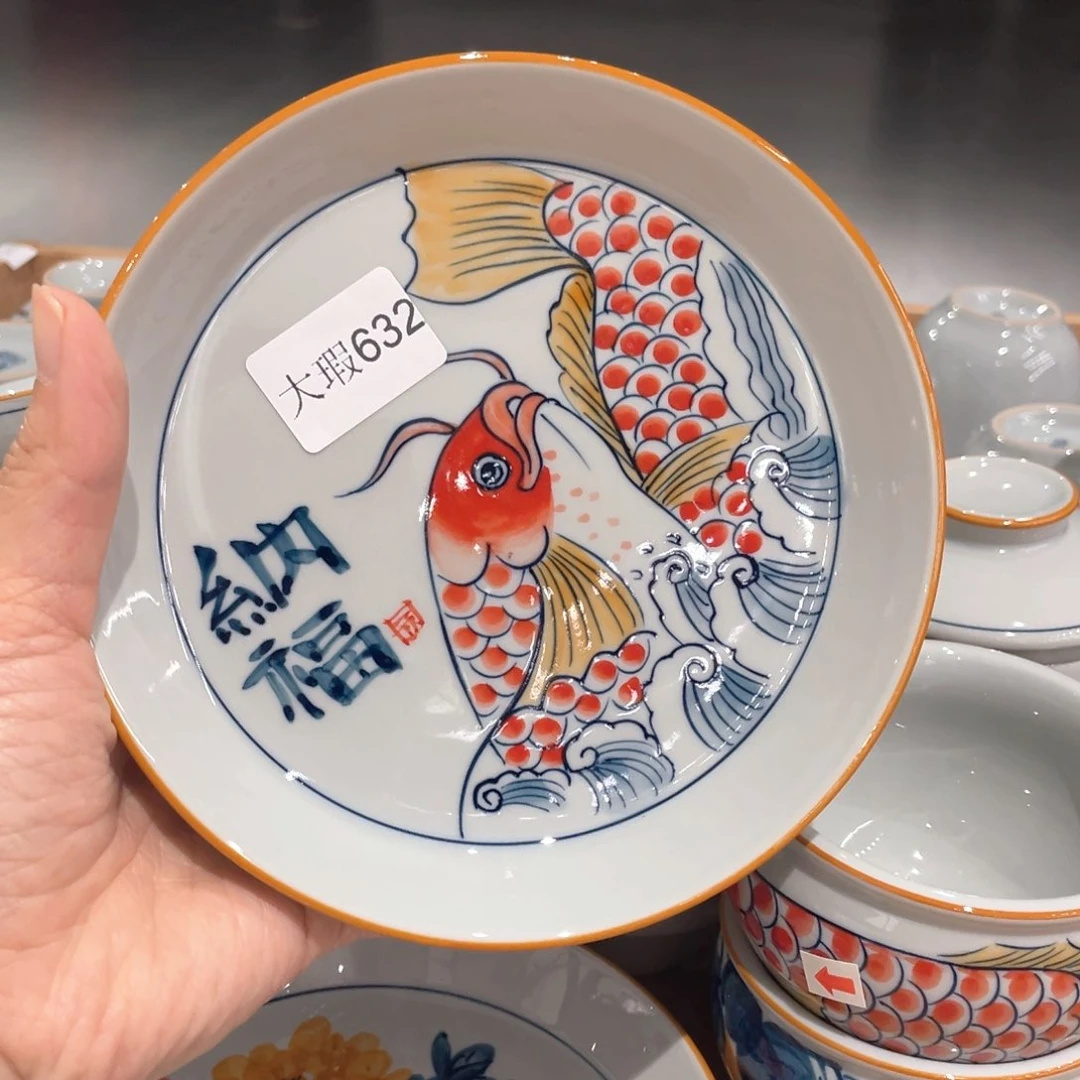 釉下手绘茶具微瑕