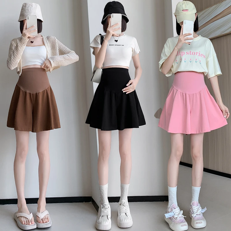 孕妇裤裙短裤夏季外穿2025新款薄款小个子阔腿裤宽松休闲大码裤子