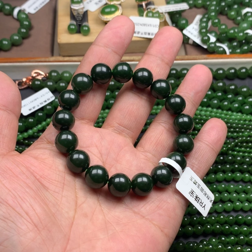 【闪购商品】未镶嵌手串和田玉（碧玉）波*吖12