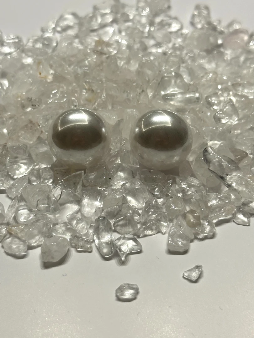 非金属仿珍珠耳饰 999银针施家珍珠馒头16mm耳钉