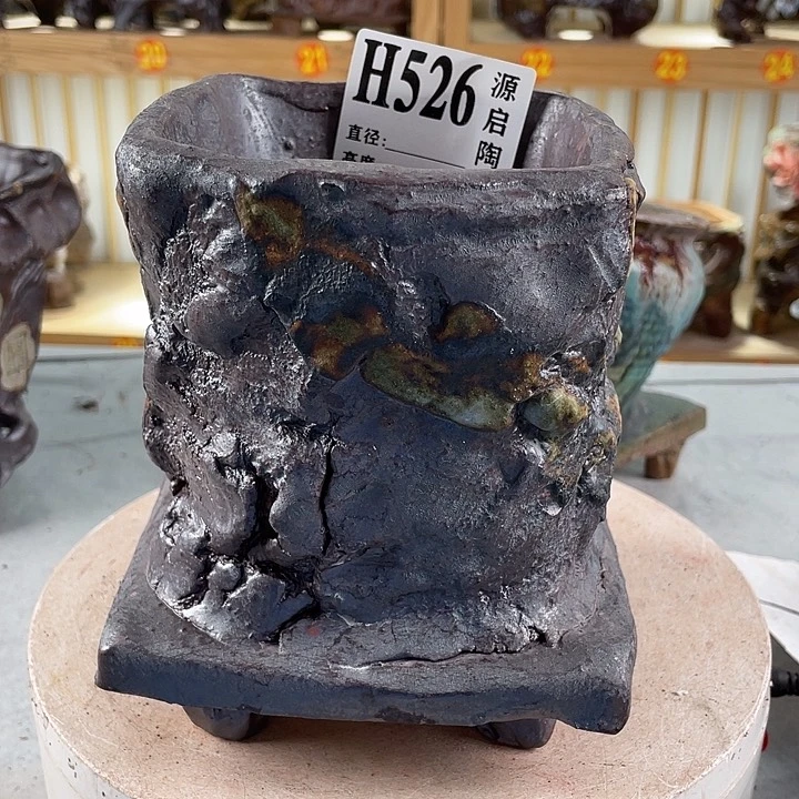 紫砂花盆景德镇陶瓷526