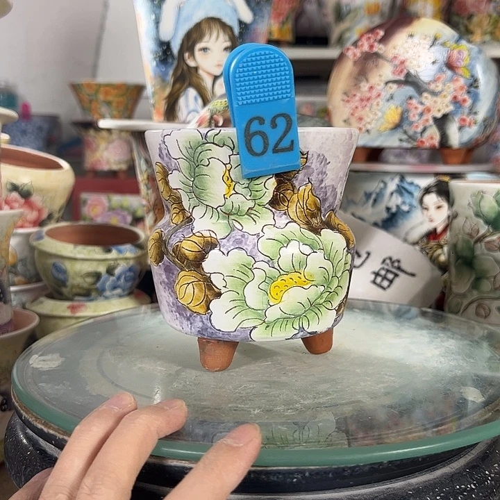 满38包邮 景德镇幸运花盆