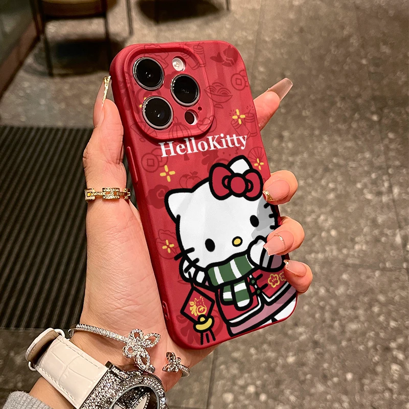 哈喽可爱KT猫适用iPhone15手机壳苹果14Pro硅胶13新年款12/11全包