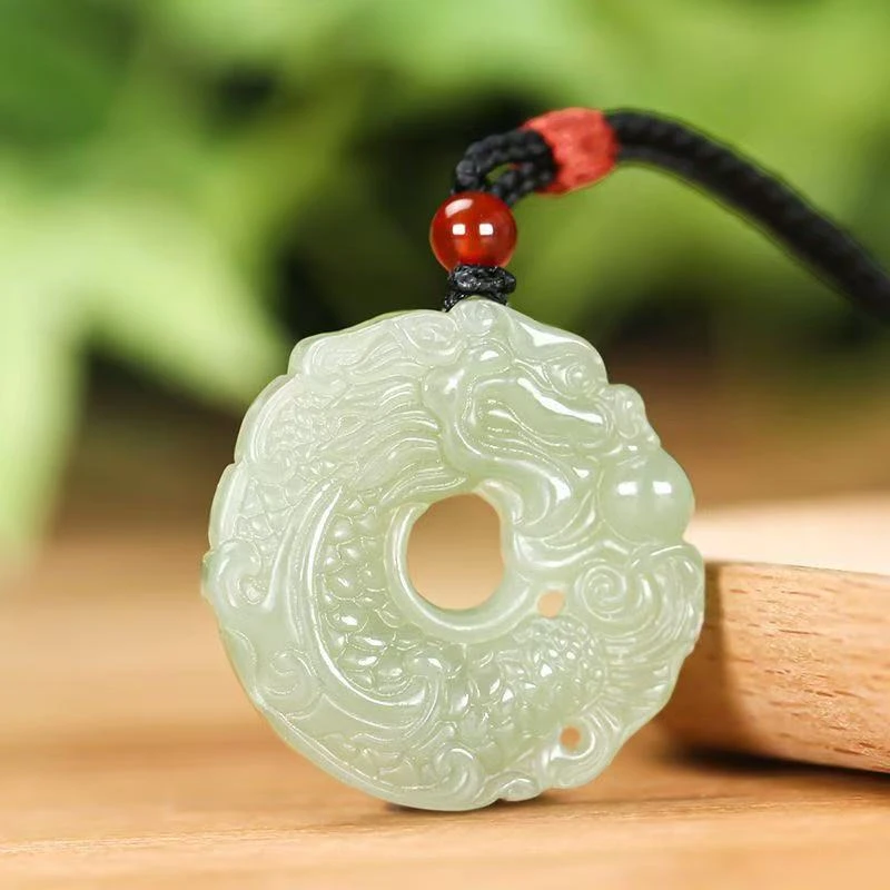 祥龙平安扣玉吊坠个性中国风复古龙玉佩男女31036