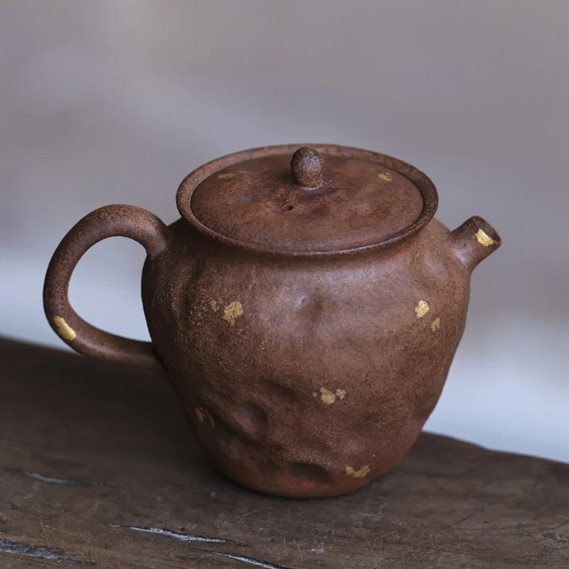 灰念老岩泥点金盈山壶家用室用茶道茶具茶壶泡茶壶（Q1687）