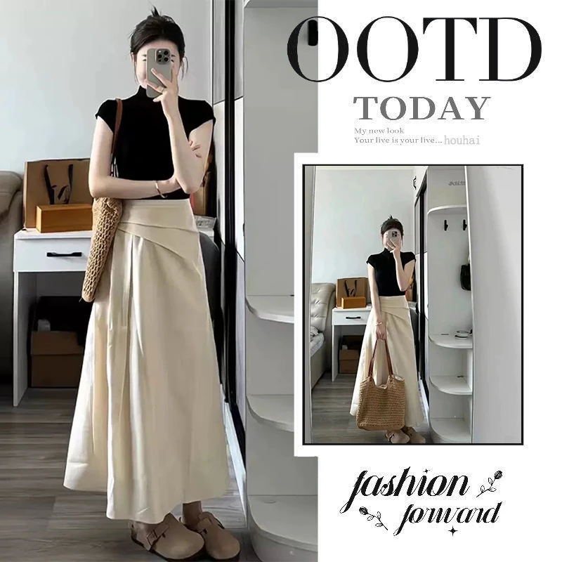 夏季穿搭一整套女2025新款时尚减龄短袖上衣气质显瘦半身裙两件套