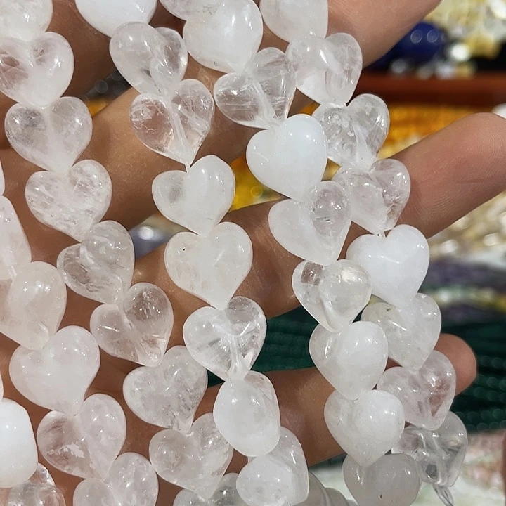 合金玛瑙/玉髓珠宝半成品15颗竖孔白水晶屁桃