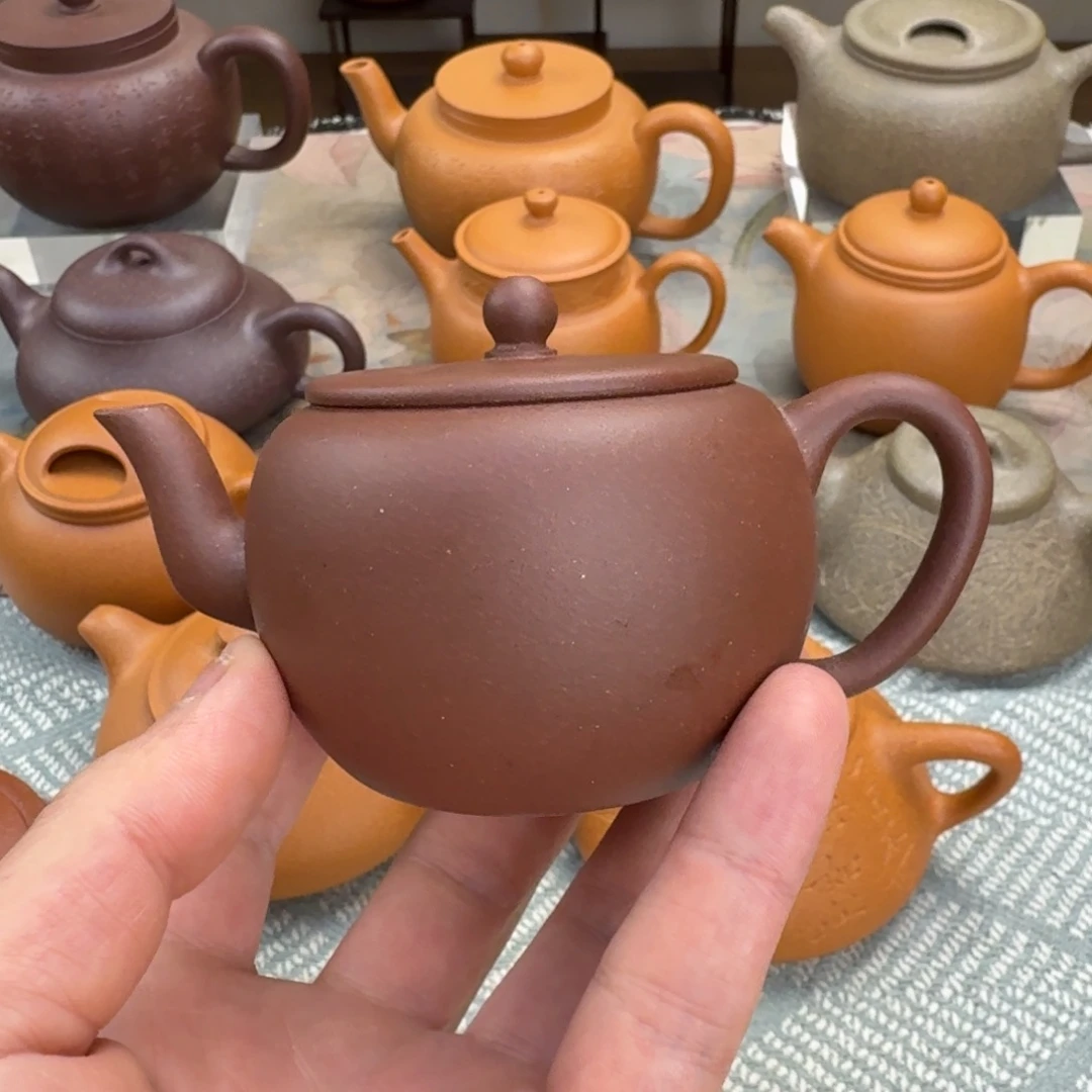 茶壶紫砂微瑕 苹果 紫泥 150cc