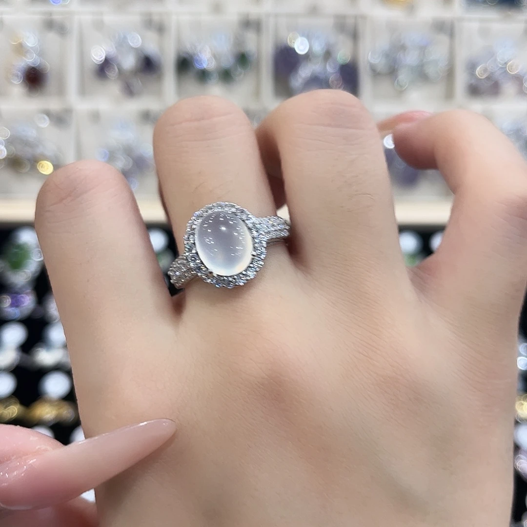 *****岫玉银S925镶嵌戒指