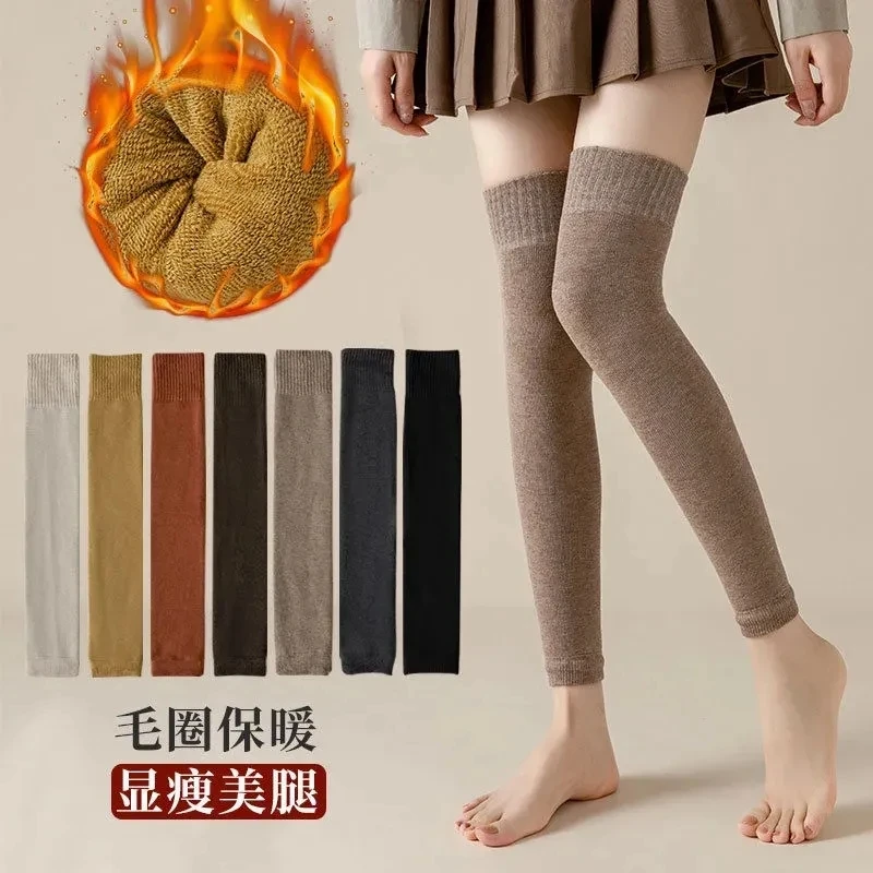 2025秋冬新款保暖护膝毛圈加厚女款显瘦防滑加厚长款护膝百搭袜套
