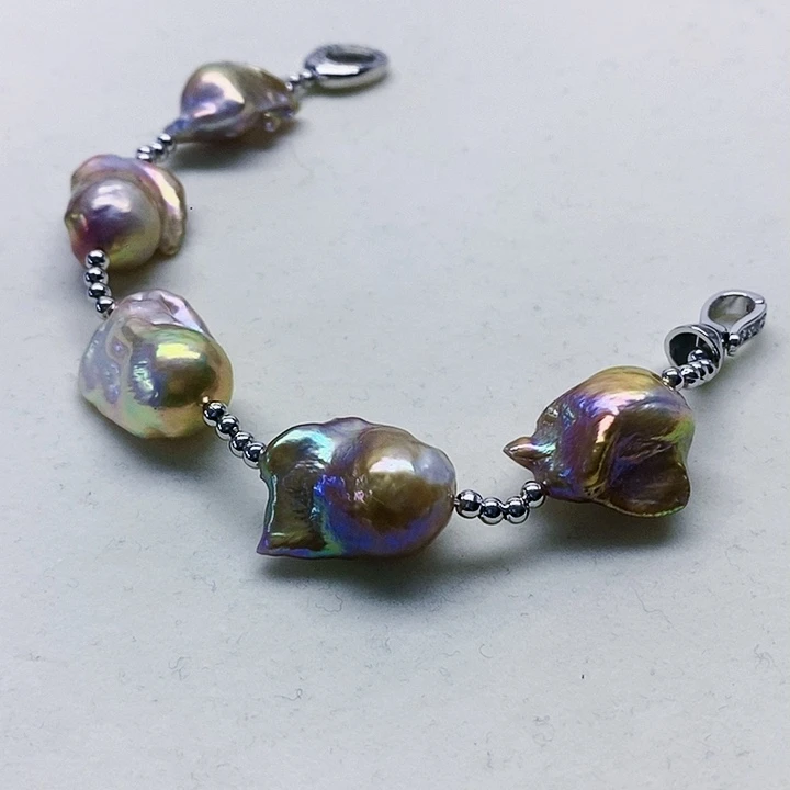 银S925镶嵌耳饰淡水珍珠盈