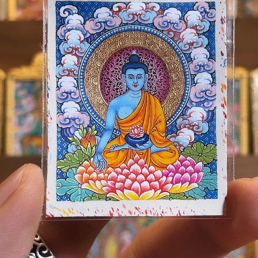 吊坠青海热贡纯手绘药师