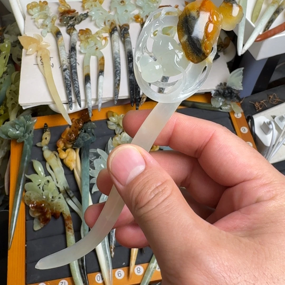 未镶嵌蛇纹石玉发饰