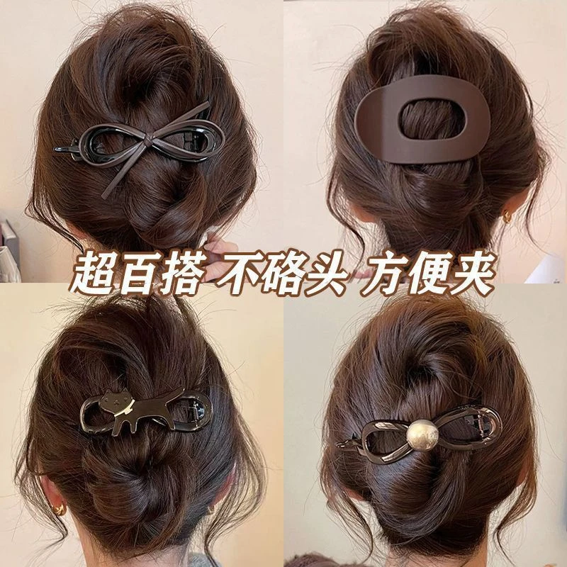 【多款混搭】简约磨砂鸭嘴夹大号后脑勺盘发抓夹女2025新款发夹高
