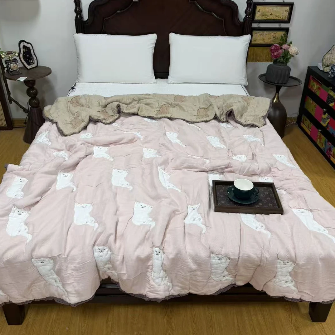 毛病大 处理品！十层纱泡芙被双人200*230～会起小毛球会缩水V030