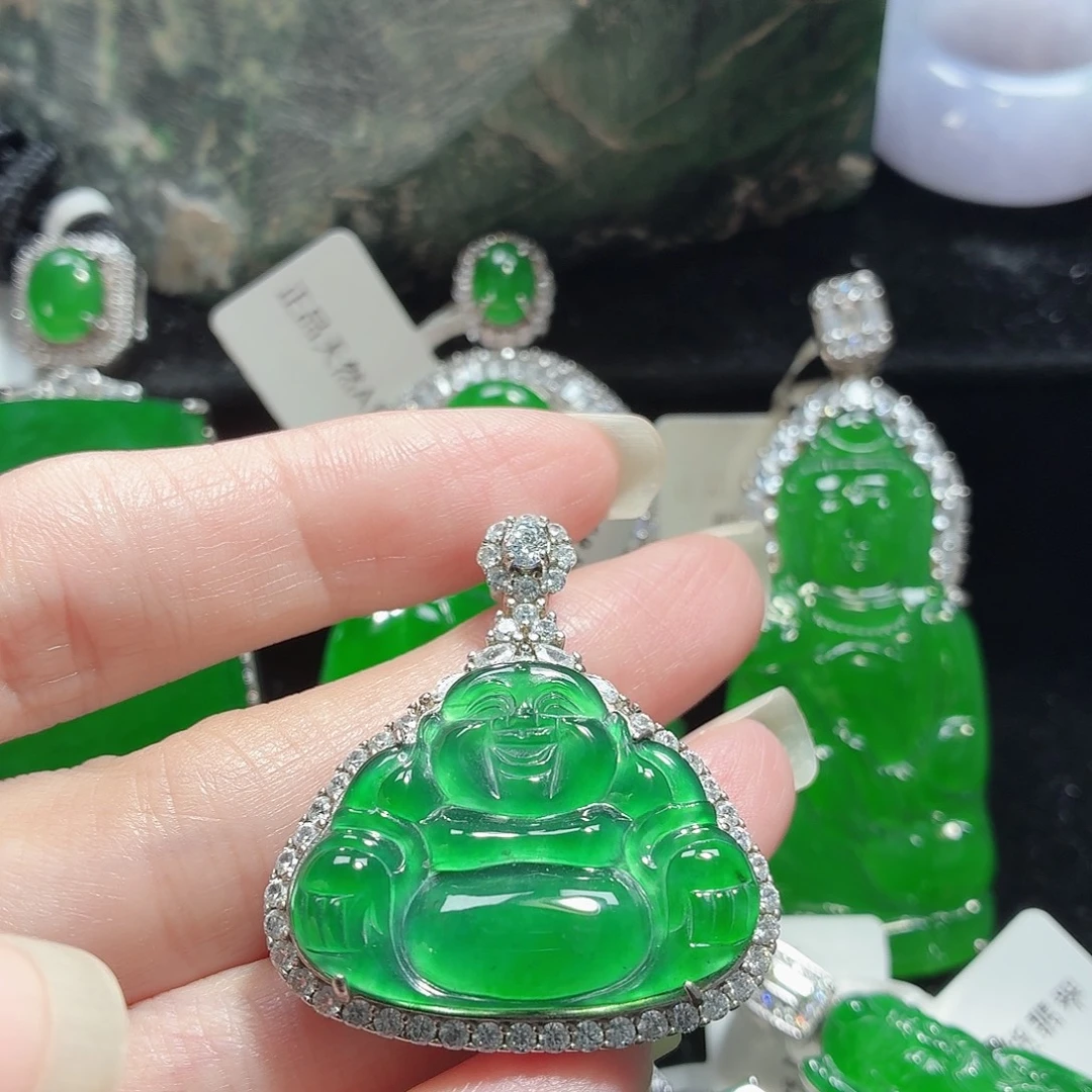 翡翠银S925镶嵌颈饰