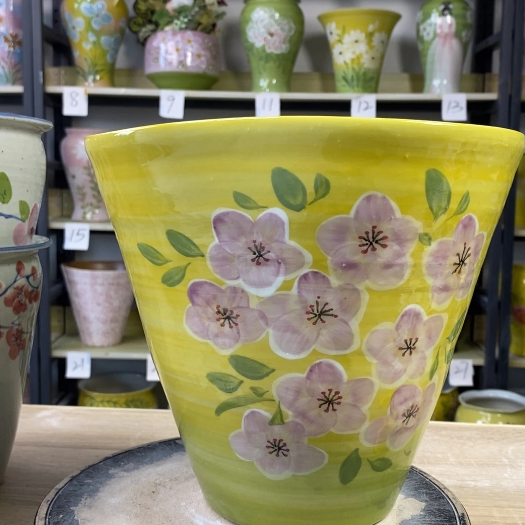 景德镇手工手绘陶瓷花盆