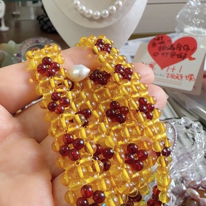 未镶嵌淡水珍珠款式链4.5加编织款珀优惠有纹理云*