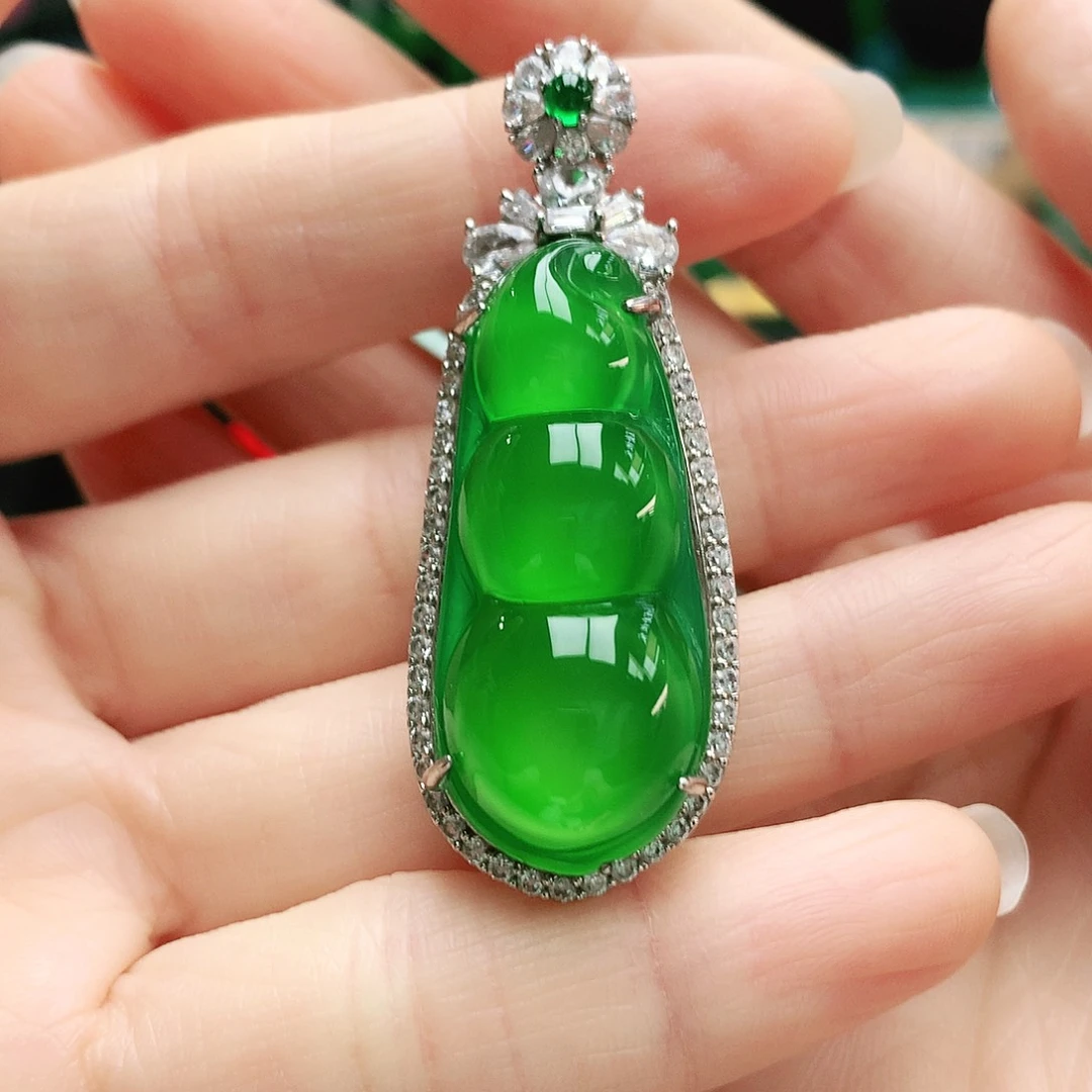 玛瑙/玉髓银S925镶嵌吊坠