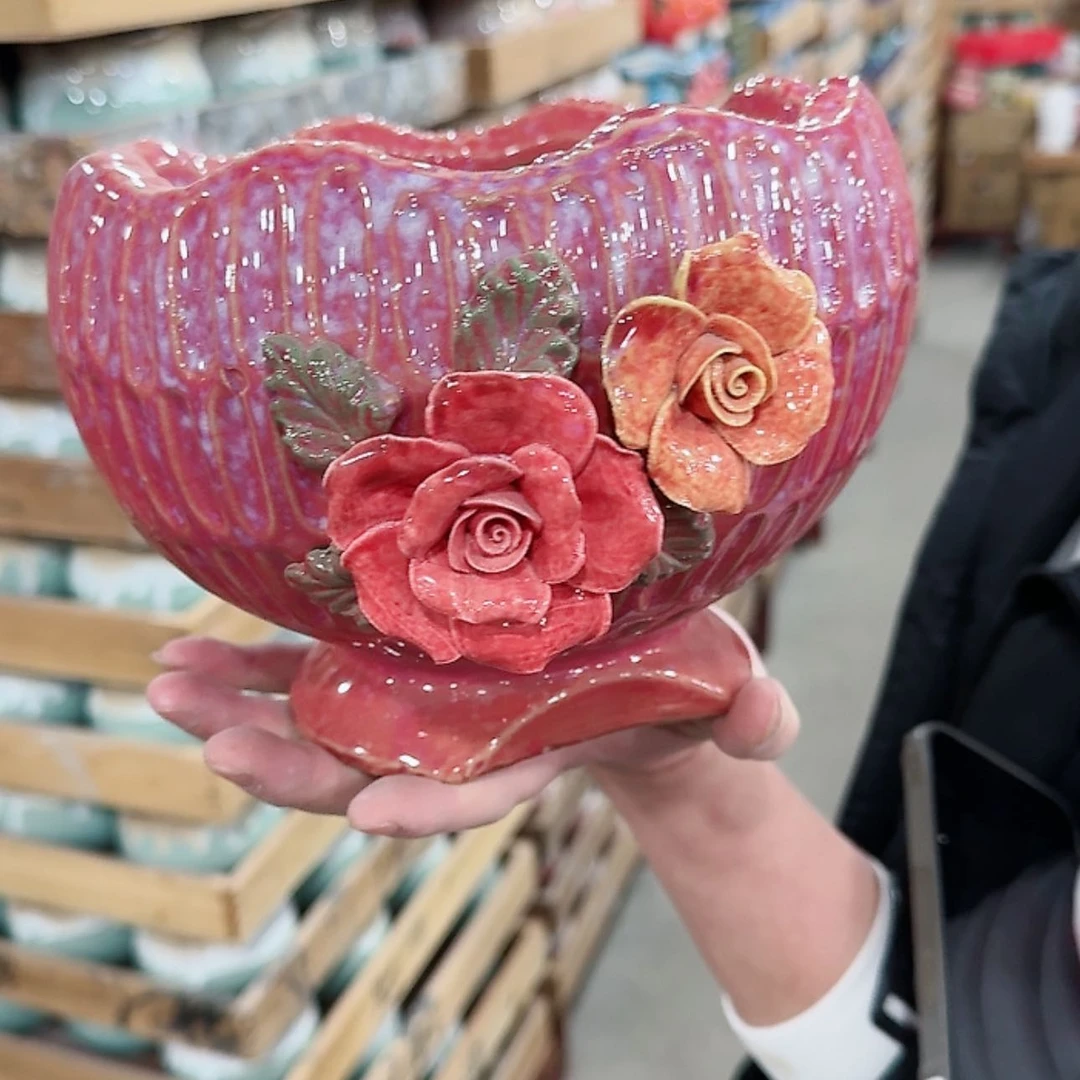 【闪购商品】陶瓷陶瓷多肉花盆有孔