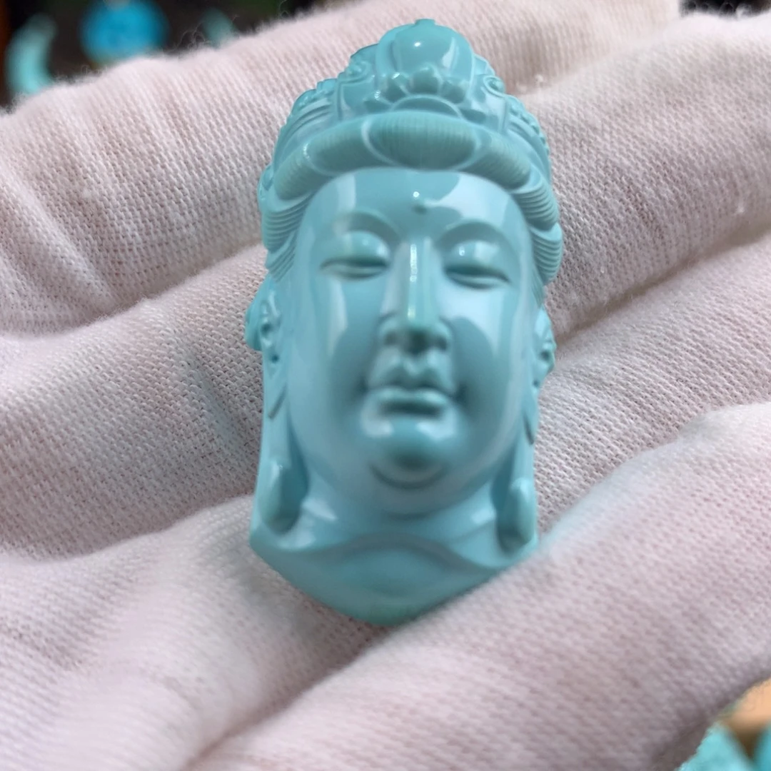 博***绿松石未镶嵌观音首