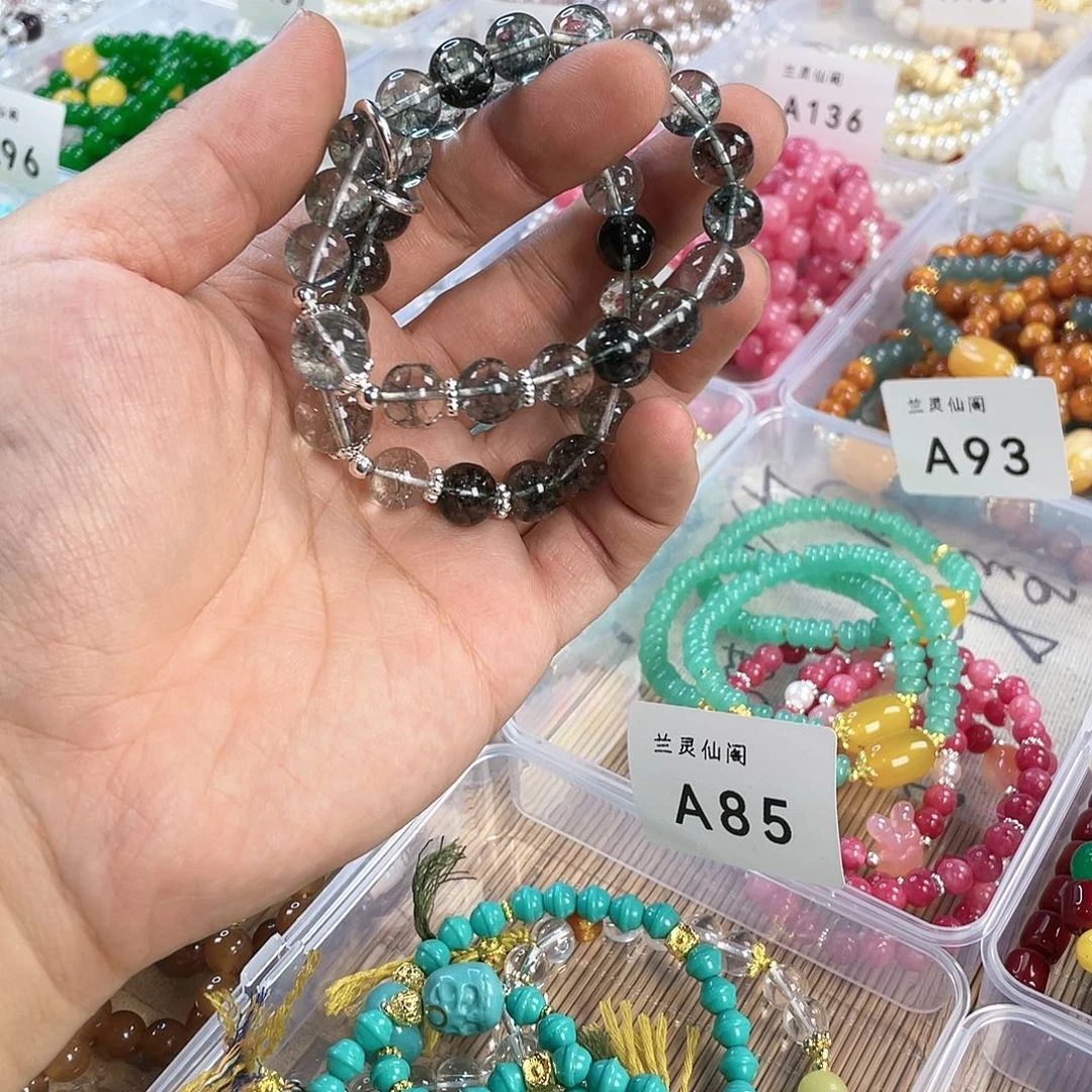 檀香木手串银S925镀金镶嵌