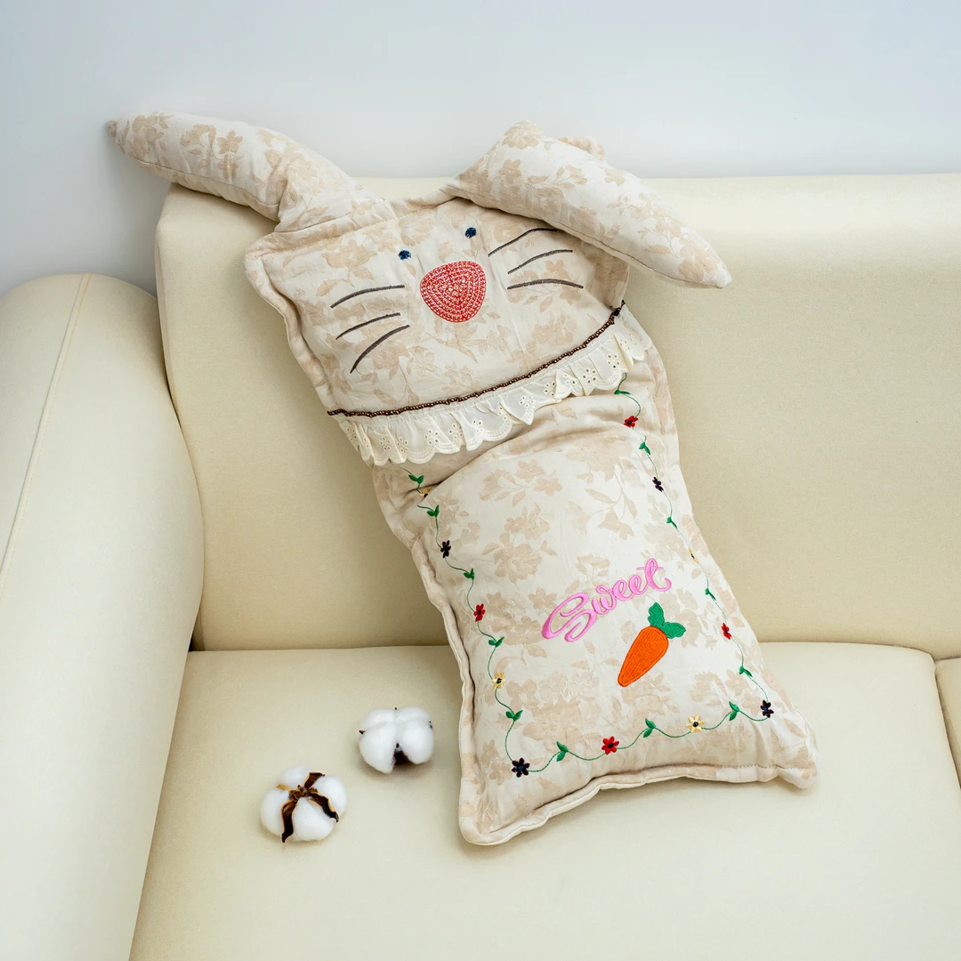 专享【京会社】棉麻枕头猫耳朵一只装