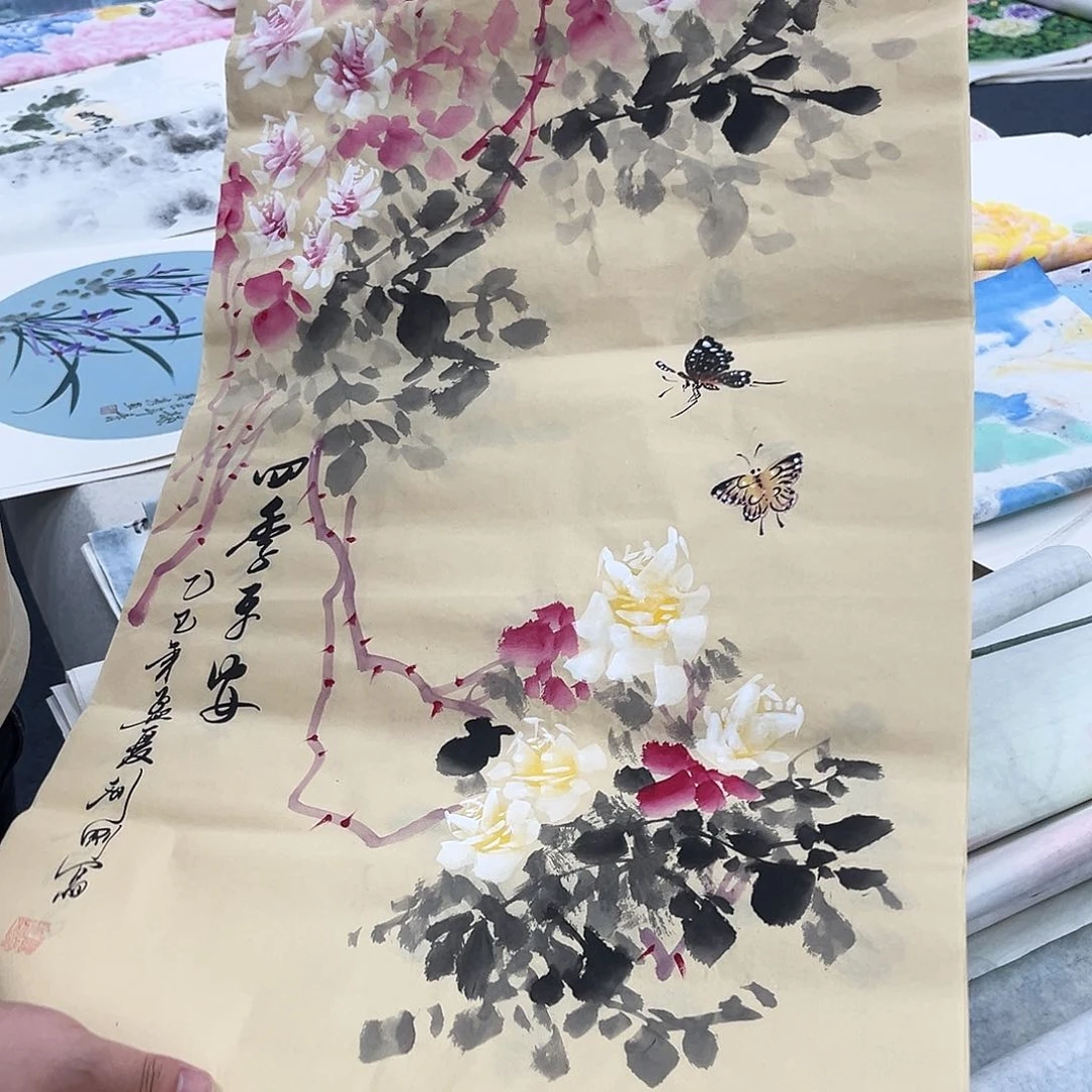 国画绘画作品多次