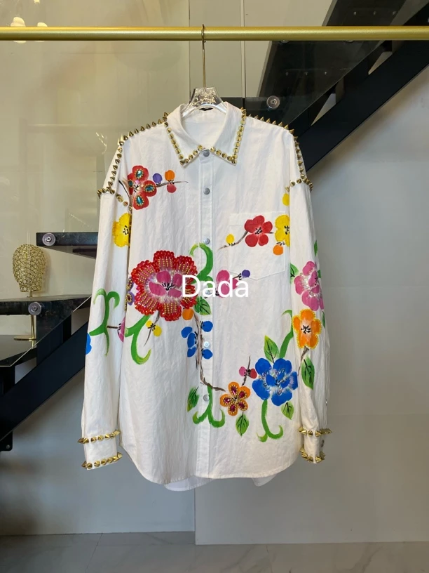 Dada设计款新款重工个性款休闲时尚百搭洋气宽松牛子衬衫