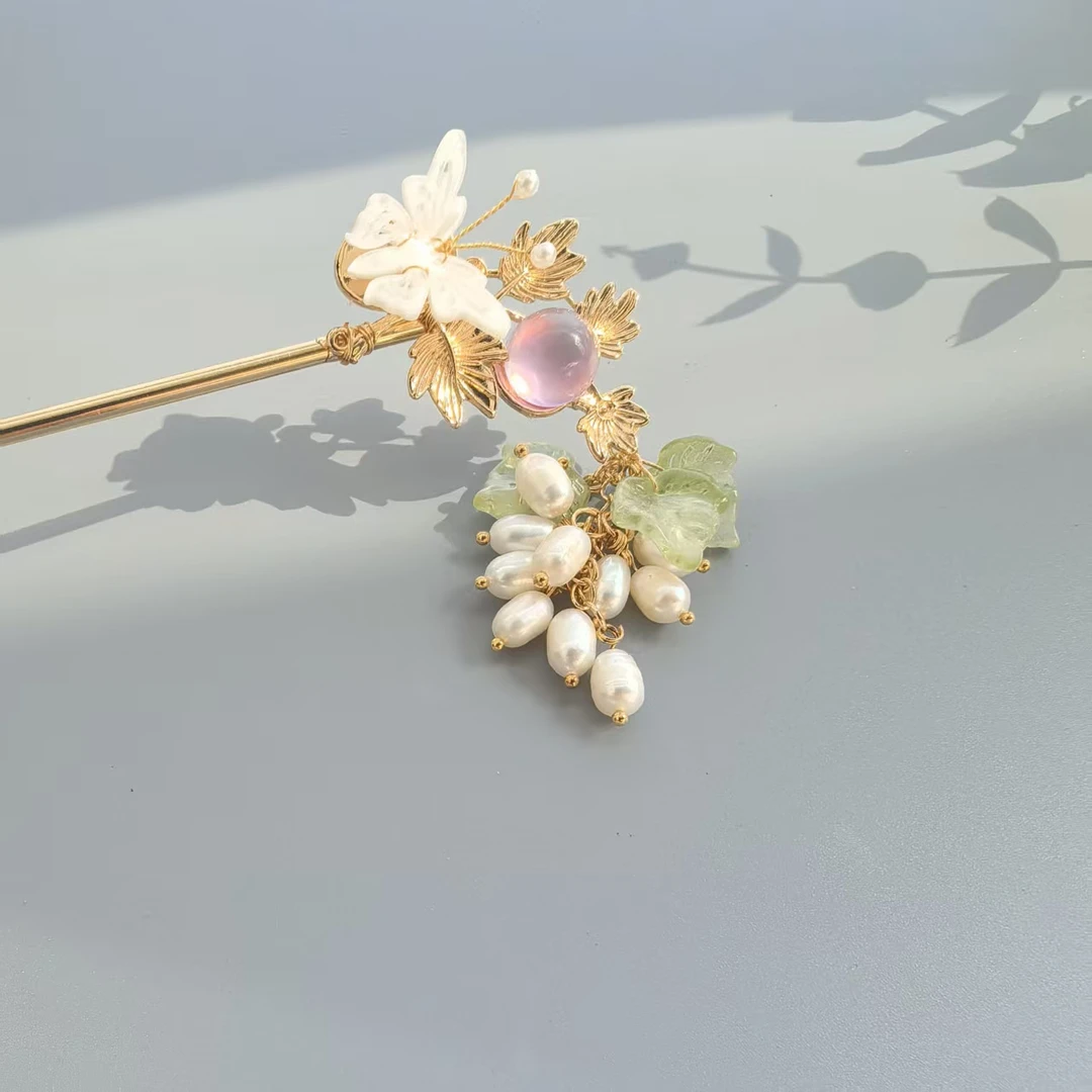 葡萄流苏步摇发簪古风汉服发饰