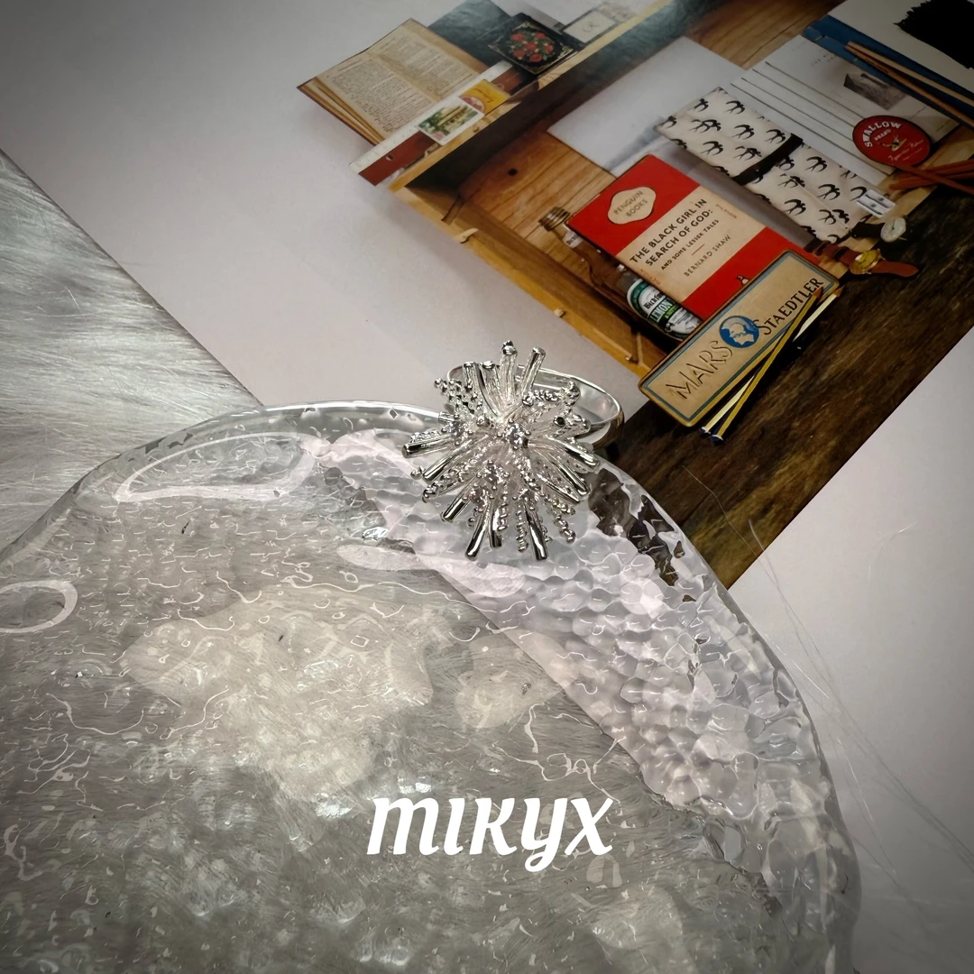 mikyx 铜合金合成锆石戒指 烟花戒指A154