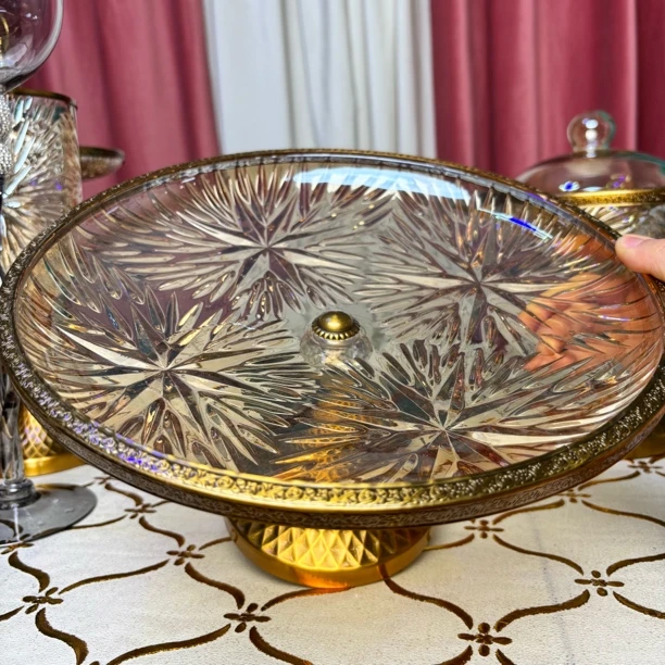 水晶玻璃馓子盘囊盘