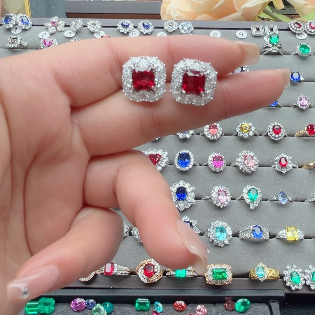 925银合成立方氧化锆培育鸽血红4卡