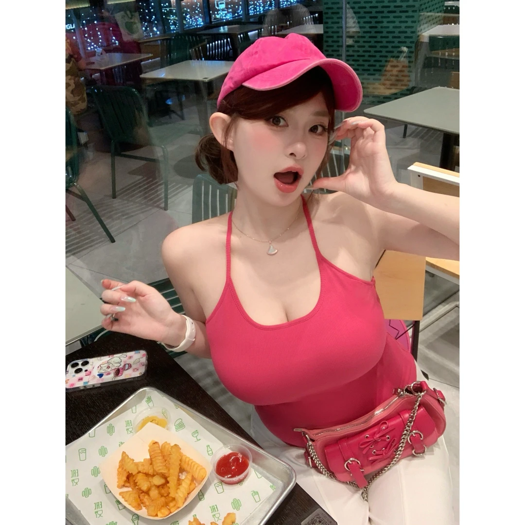 万能款胸垫!!!【火龙果玫粉巨显白!!“气垫吊带”】夏季微胖纯欲2823