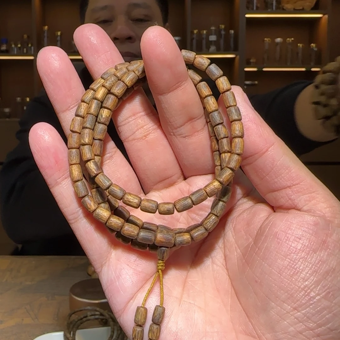 沉香手串多圈白奇桶珠沉水0.4/12g多样性发一条